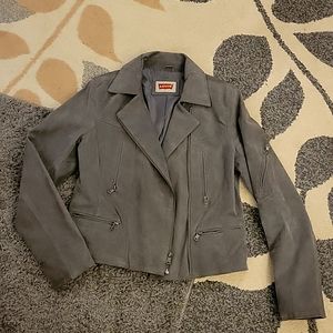 Levi's Grey Leather Moto Jacket, Size Medium, NWOT